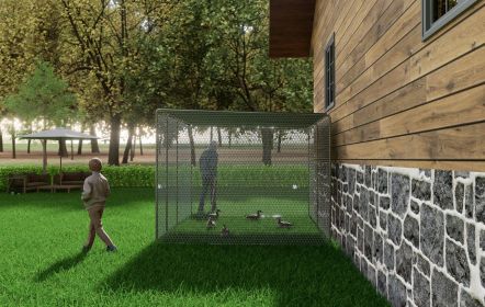 Chicken Coop 9.8x6.5x6.5FT Chicken Run Pen for Yard, The net is green