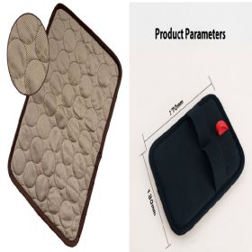 Pet Dog Cat Ice Silk Cold Nest Pad For Cooling In Summer (Option: Brown set-63x50cm)