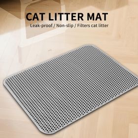Premium Cat Litter Mat - Leak-Proof Waterproof Base & Non-Slip Backing - Effectively Traps And Filters Litter For A Cleaner, Dry Floor (Color: Grey)